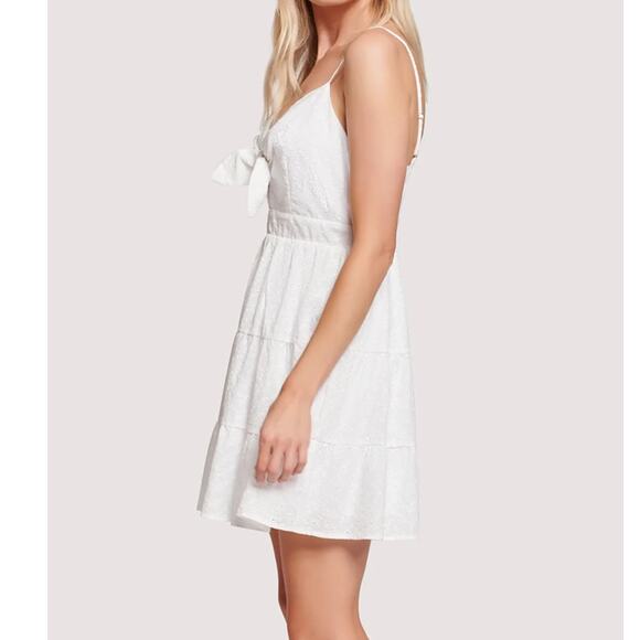 LOST & WANDER Day Trip 100% Organic Cotton White Eyelet Mini Dress Size XS - Picture 5 of 10